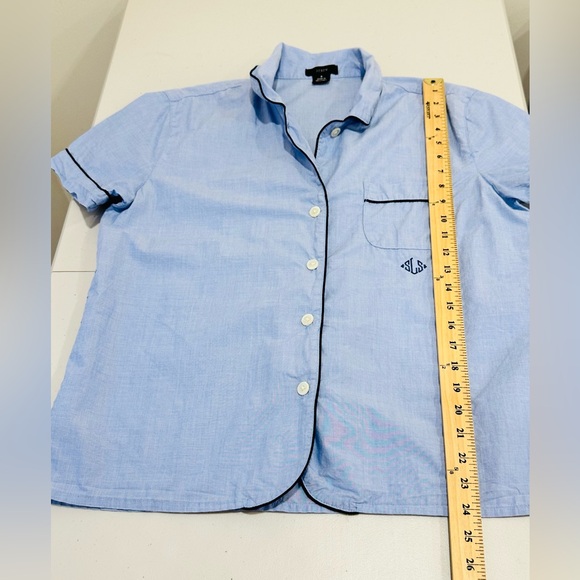 J.Crew End On End Women’s Cotton Blue  Short Sleeve Pajama Set Size S - Picture 7 of 13
